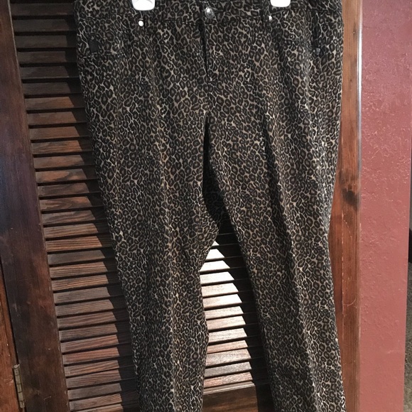 Sexy leopard print 5 pocket jeans - Picture 1 of 4